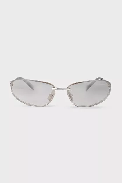 Silver oval frame