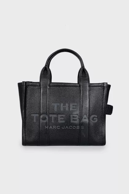 Black leather tote