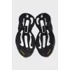 Black sneakers made of rubber and textile