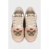 Beige sneakers with rhinestones