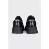 Men's Leather Sneakers with Metal Logo