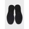 Men's Leather Sneakers with Metal Logo
