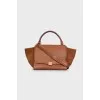 Trapeze suede and leather bag