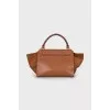 Trapeze suede and leather bag