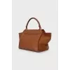Trapeze suede and leather bag