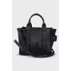 Leather crossbody bag with brand logo