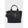 Leather crossbody bag with brand logo