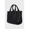 Leather crossbody bag with brand logo