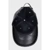 Leather cap with brand logo
