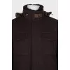 Men's insulated coat in brown color