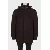Men's insulated coat in brown color