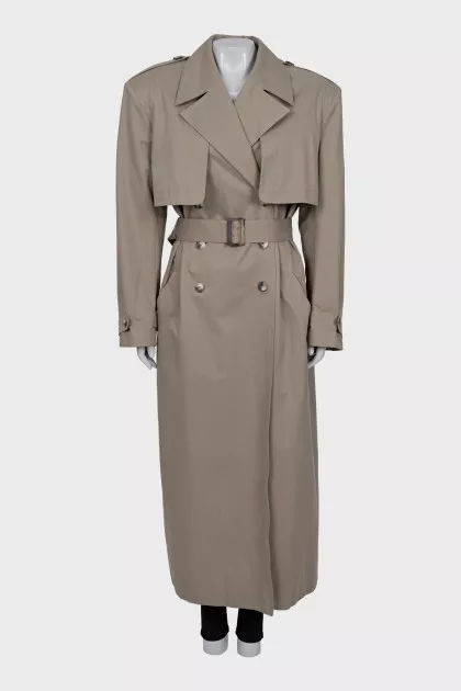 Beige oversized trench coat