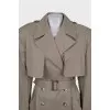 Beige oversized trench coat