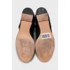 Leather boots with brand logo