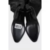 High-waisted leather boots