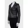 Leather jacket with a fitted cut and a zipper