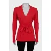 Cardigan with a wrap belt