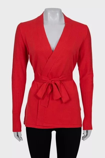 Cardigan with a wrap belt