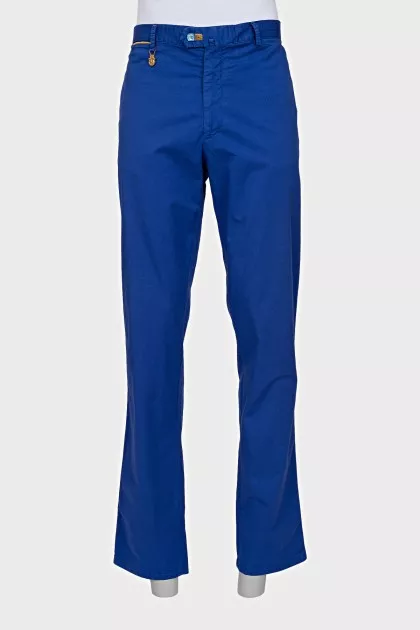 Men's straight-cut trousers in blue
