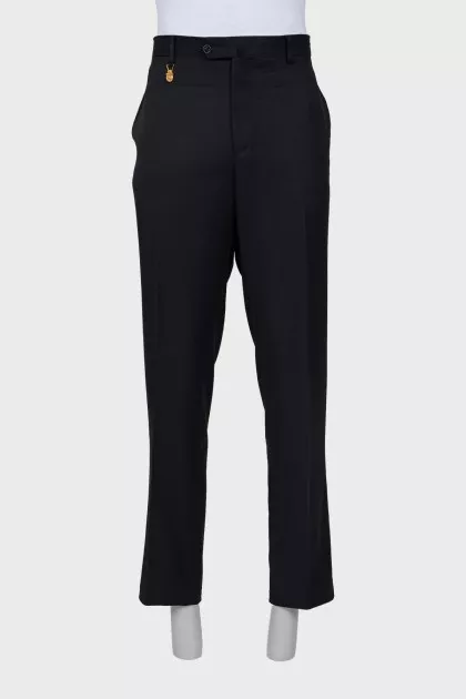 Men's wool trousers with pockets
