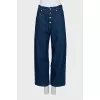 Blue jeans with buttons