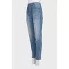 Mid-rise jeans with embroidered logo