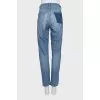 Mid-rise jeans with embroidered logo