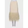 Raffia fringed top and skirt suit