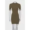 Bodycon dress with stand-up collar