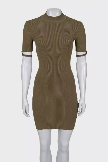 Bodycon dress with stand-up collar
