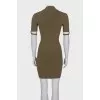 Bodycon dress with stand-up collar