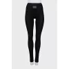 Ribbed leggings with cutouts