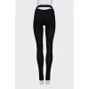 Ribbed leggings with cutouts