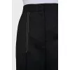 Straight trousers with white stitching