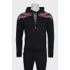 Men's printed drawstring hoodie