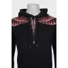Men's printed drawstring hoodie