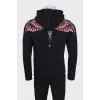 Men's printed drawstring hoodie