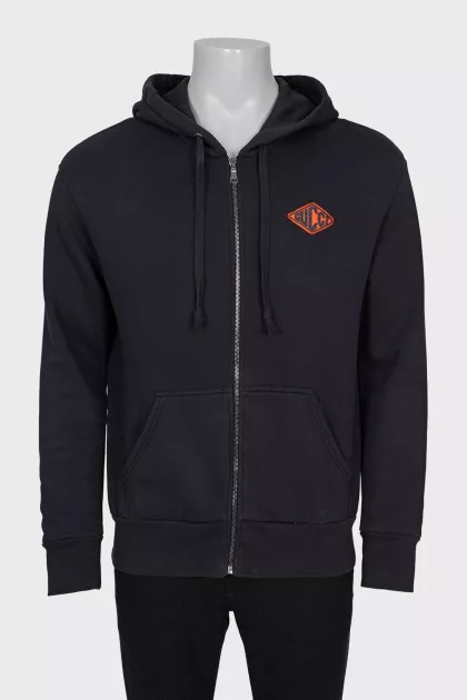 Men's zip-up hoodie with back print