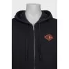 Men's zip-up hoodie with back print