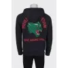 Men's zip-up hoodie with back print