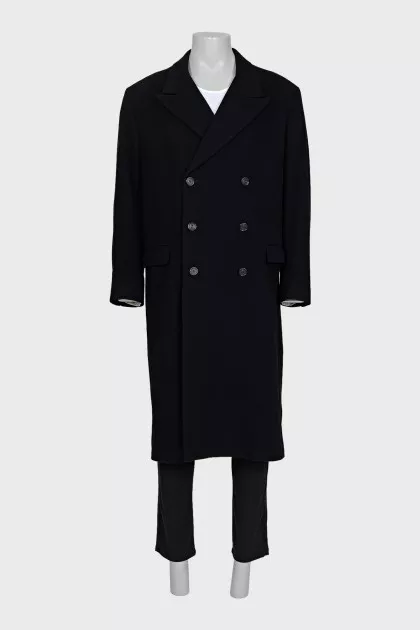 Men's straight-cut coat with buttons