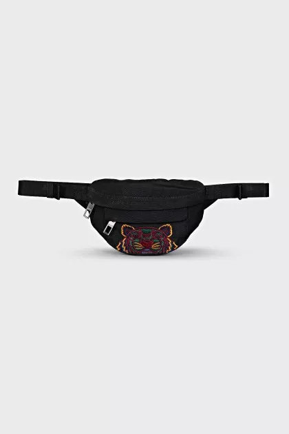 Men's waist bag with signature embroidery