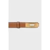 Kelly 18 Leather Belt with Gold Buckle