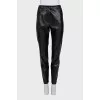 Black faux leather trousers