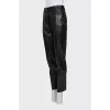 Black faux leather trousers