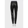 Black faux leather trousers