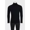 Men's black wool turtleneck