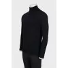 Men's black wool turtleneck