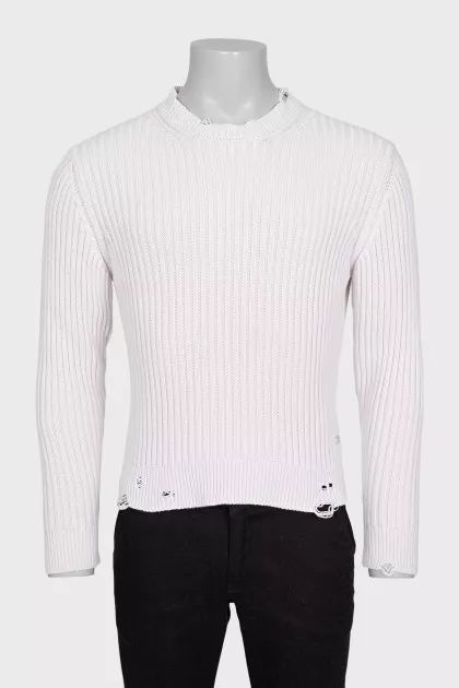 Men's jumper with a ripped effect