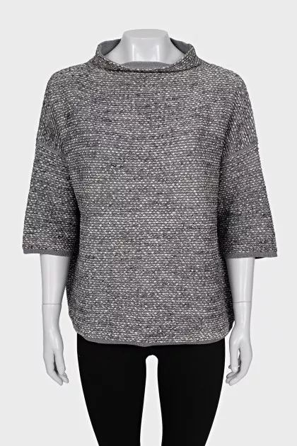 Gray turtleneck sweater